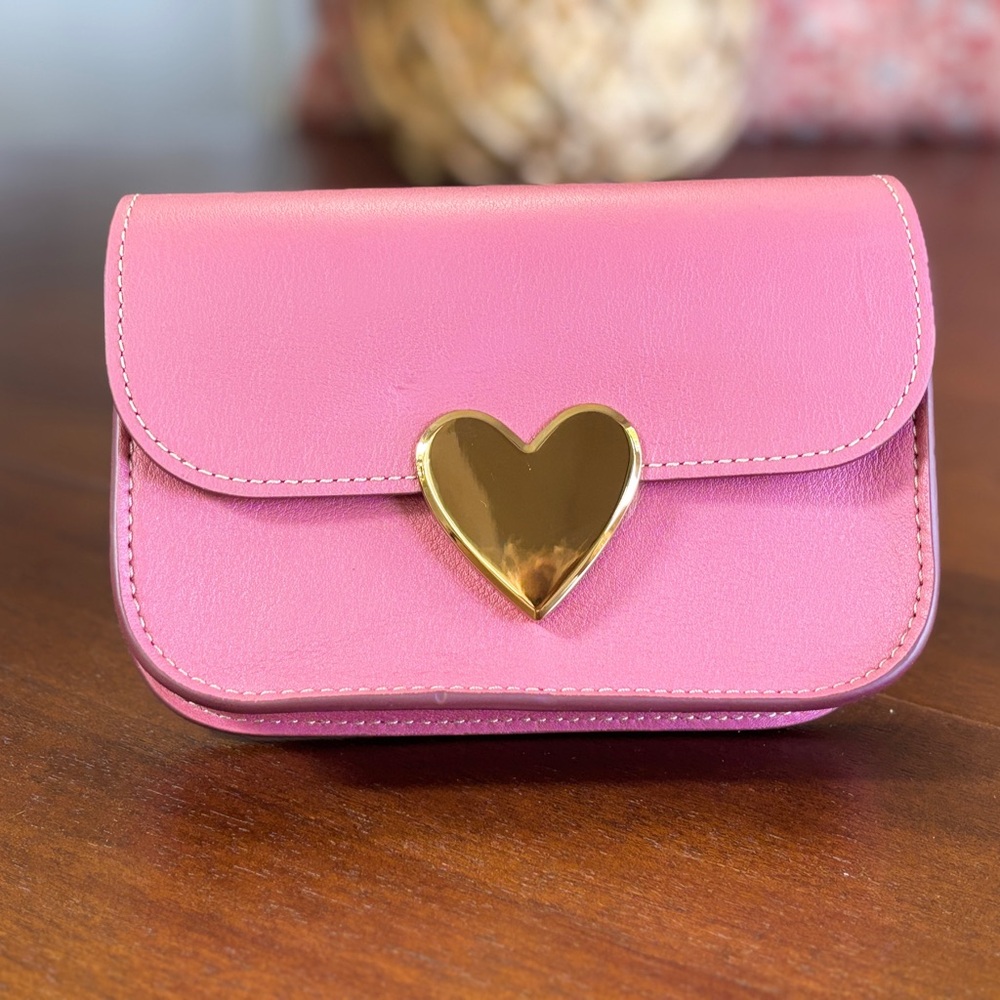 Fossil Pink Mini Bag with Gold Heart Accent
